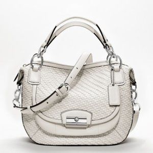 Coach "Kristin" White Woven Leather Satchel